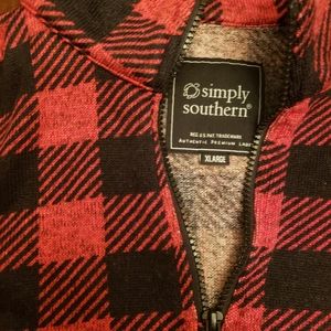 XL Simply Southern plaid pullover/ sweater